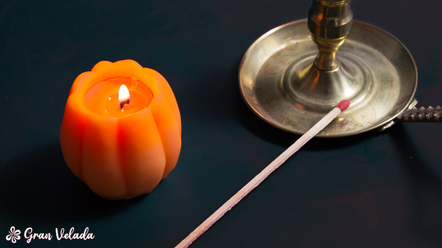 kit como hacer velas calabaza de halloween